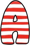 Printable Dr Seuss Lettering sets with a red and white striped background.