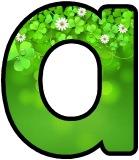 Free printable shamrock, clover background digital lettering sets for classroom display, crafts and scrapbooking.