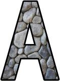 Stone background Stoneage free printable instant display lettering sets for classroom bulletin board displays.