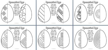 Symmetrical Eggs Colouring Pages
