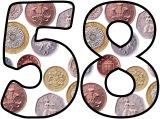 Free printable money, UK coins background instant display lettering sets for classroom bulletin board display.