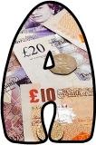 Free printable UK Money background instant display lettering sets for classroom bulletin board display.