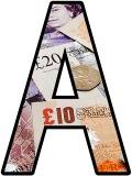 Free printable UK Money background instant display lettering sets for classroom bulletin board display.