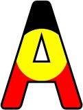 Free printable Australian Aboriginal Flag background instant display lettering sets for classroom display.