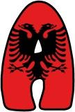 Free Printable Albanian Flag background instant display digital lettering sets for classroom display, scrapbooking, crafts and more.