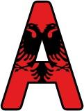 Free Printable Albanian Flag background instant display digital lettering sets for classroom display, scrapbooking, crafts and more.