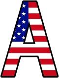 Free printable American Flag letters and Numbers sets for classroom bulletin board display