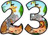 Free printable cartoon African Animals background instant display lettering sets for classroom display.