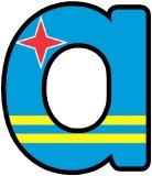 Free Printable Aruba Flag background instant display digital lettering sets for classroom display, scrapbooking, crafts and more.