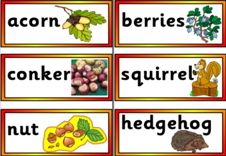 Printable Autumn Vocabulary for Classroom Display