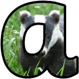 Free printable lowercase badger lettering