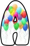 Free printable lettering sets - balloon background lettering for birthday, celebration, classroom displays.