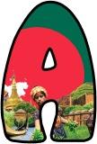 Free printable Bangladesh flag background instant display lettering sets for classroom display