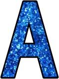 Free printable blue glitter alphabet instant display lettering sets for classroom bulletin board display