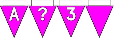 Free Printable Bunting for Classroom Display. Lettering, Number and blank Pink bunting flags included.