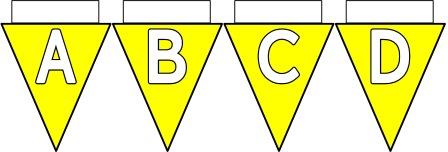 Free Printable Bunting for Classroom Display. Lettering, Number and blank Yellow bunting flags included.