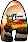 Cheeseburger background printable display lettering.