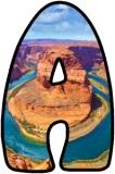 Free printable Instant Display digital lettering sets showing the Colorado River, running through the Grand Canyon.