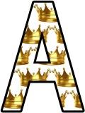 Free digital printable lettering, crown background