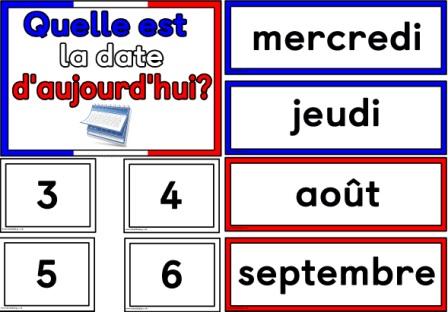 Free Printable Date in French Quelle est la date d'aujourd'hui?