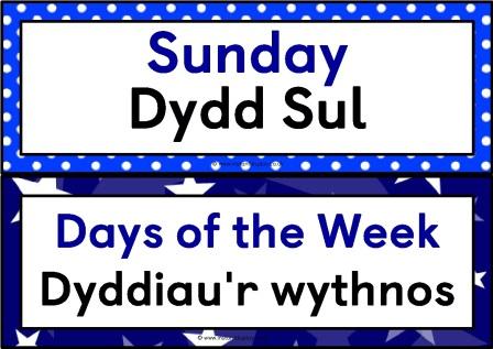 Days of the Week English and Welsh Posters