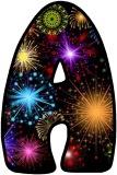 Free printable Fireworks background instant display digital lettering sets for classroom display.  Look great backed on metallic paper when on a dark board.