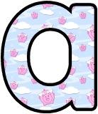 Free printable Flying Pigs background instant display lettering sets for classroom display.