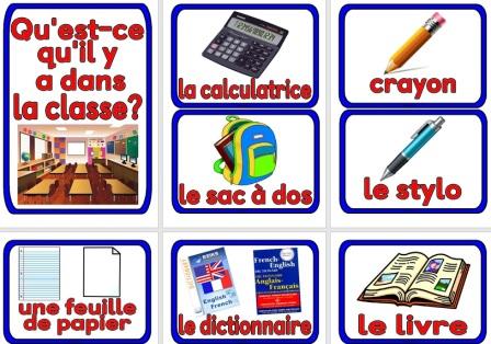 Free Printable French Vocabulary In the Classroom