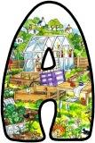 Free printable gardening theme display lettering sets.