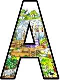 Free printable gardening theme display lettering sets.