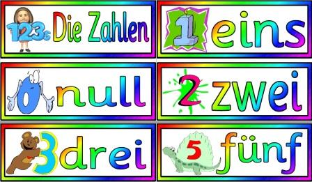 Free printable German Numbers Vocabulary Cards