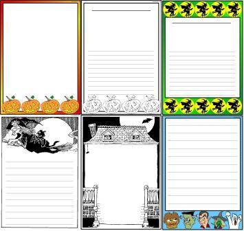 Halloween Page Borders for Writing or Worksheets