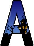 Haunted House background printable letters