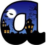 Haunted house background lettering for display