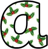 Christmas themed lettering sets for classroom display, with a Holly background.