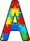 Free printable jigsaw puzzle pieces background instant display digital lettering sets for classroom bulletin board display.