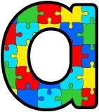 Free printable jigsaw puzzle pieces background instant display digital lettering sets for classroom bulletin board display.