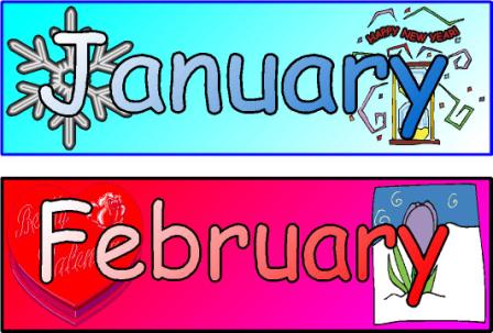 Months and Days of the Week Printable Display Cards