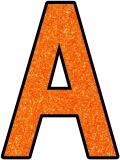 Free printable orange glitter background instant display lettering sets for classroom display.