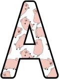 Free printable Pigs background instant display lettering sets for classroom display.