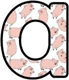 Free printable Pigs background instant display lettering sets for classroom display.