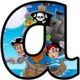 Free printable digital lettering sets. Pirates background printable lettering sets.