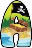 Pirate flag and treasure chest printable display letters