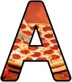 Printable Pizza Lettering For Classroom School Display Boards.