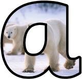 Free printable Polar Bear background instant display lettering sets for classroom bulletin board display.