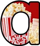 Free printable popcorn display lettering sets for classroom bulletin board display.