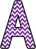 Free printable purple chevron background instant display digital lettering sets for classroom display.