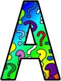 Free printable question mark background instant display lettering sets for classroom display.