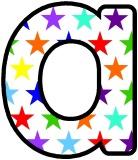 Rainbow stars pattern free instant display digital lettering sets for classroom display.