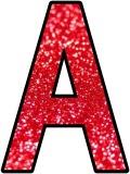 Free printable red glitter background instant display lettering sets for classroom bulletin board displays.  Great for Christmas lettering.